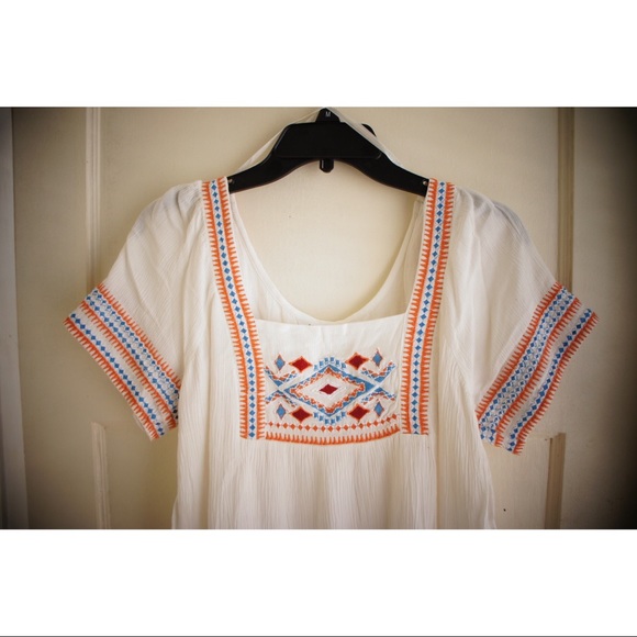 | Kaktus | Embroidered Boho Short Sleeve Dress - Picture 4 of 7